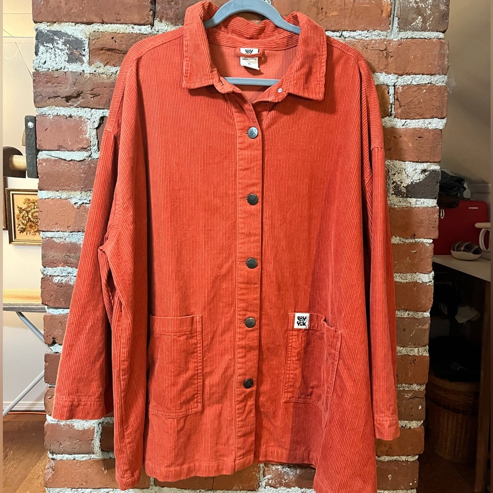 Lucy & Yak orange corduroy chore coat